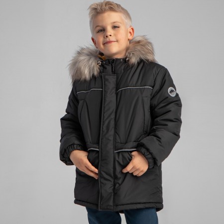 Šilta žieminė striukė berniukui juodos spalvos