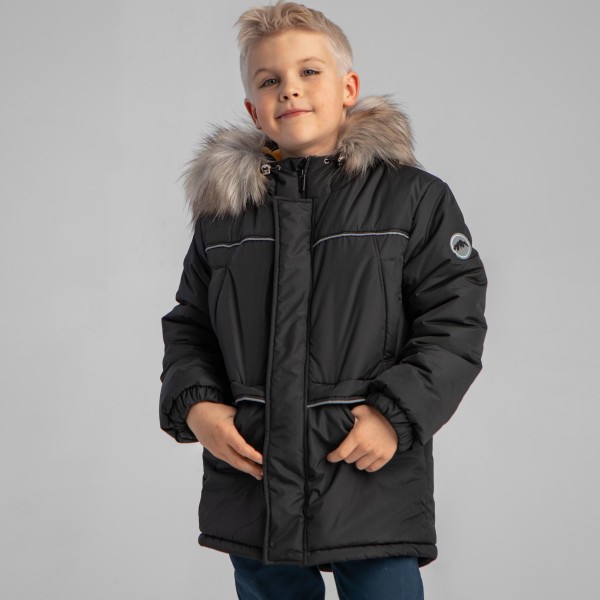 Šilta žieminė striukė berniukui juodos spalvos Šilta žieminė striukė berniukui juodos spalvos