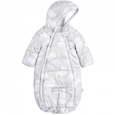 Šiltas žieminis kombinezonas - vokelis "Debesėliai" (pilkas)