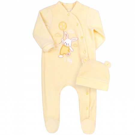 Veliūrinis komplektukas mergaitei "I Fly" gelsvas