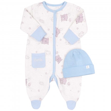 Komplektukas "Meška" (su pūkeliu viduje ) melsvas