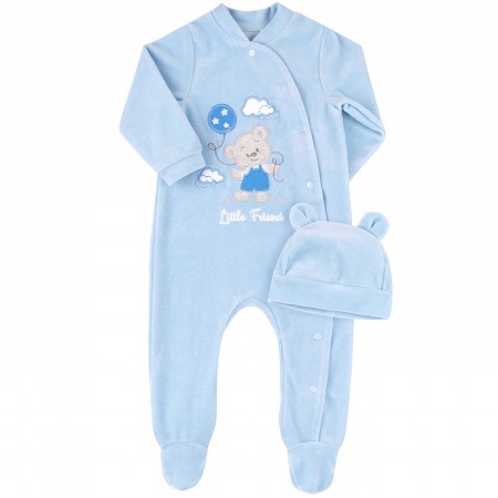 Veliūrinis komplektukas "Little Friend"  melsvas