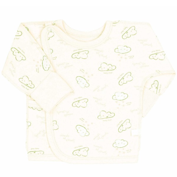 Siaustinukas naujagimiui išvirkščiom siūlėm Debesėliai (pieno spl.) Siaustinukas naujagimiui išvirkščiom siūlėm Debesėliai (pieno spl.)