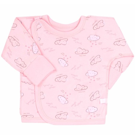 Siaustinukas naujagimiui išvirkščiom siūlėm Debesėliai (rausvas)