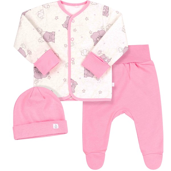 Komplektukas "Meškiukai" (su pūkeliu viduje ) rausvas Komplektukas "Meškiukai" (su pūkeliu viduje ) rausvas