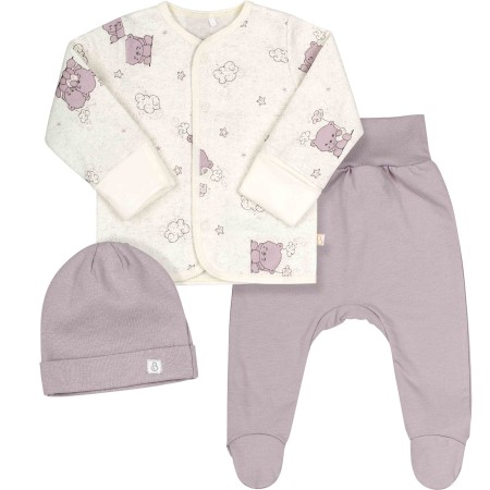 Komplektukas "Meškiukai" (su pūkeliu viduje ) rusvas