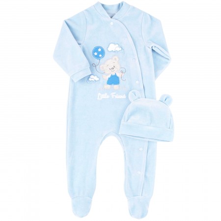 Veliūrinis komplektukas "Little Friend"  šviesiai melsvas