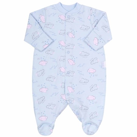 Šliaužtinukai - kombinezonas išvirkščiomis siūlėmis "Debesėliai" melsvas