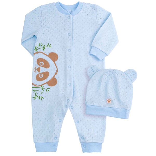 Komplektukas kūdikiui Panda (melsvas) Komplektukas kūdikiui Panda (melsvas)