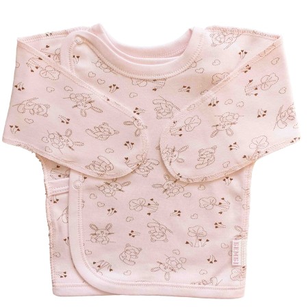 Siaustinukas naujagimiui išvirkščiom siūlėm "Bembi" (rausvas)