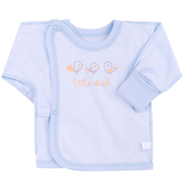 Siaustinukas naujagimiui išvirkščiom siūlėm "Little chick" (melsvas) Siaustinukas naujagimiui išvirkščiom siūlėm "Little chick" (melsvas)