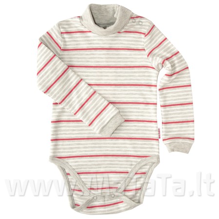 Šiltas smėlinukas-golfas dryžuotas (pilka-rausva)