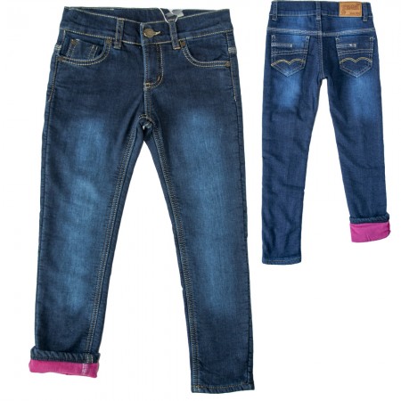 Džinsinės kelnės mergaitei(su šiltu pamušalu)