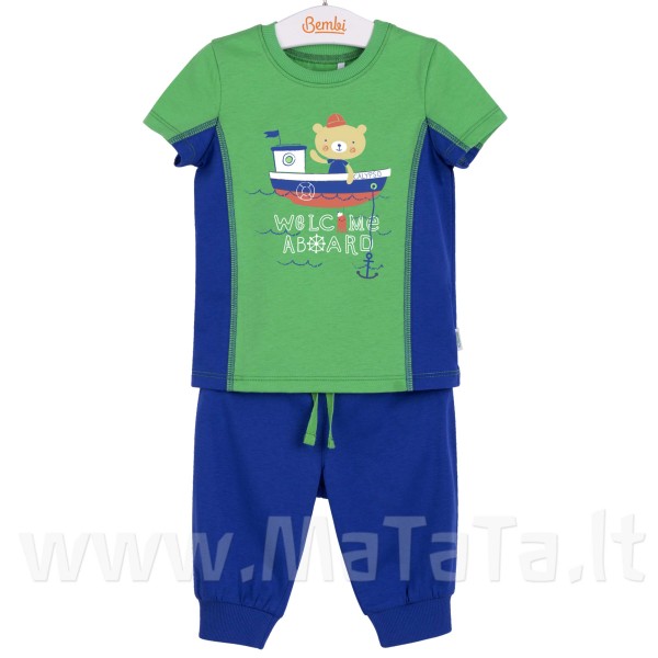 Vasarinis komplektas "Welcome aboard"( pilka/oranžinė) Vasarinis komplektas "Welcome aboard"( pilka/oranžinė)