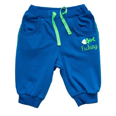 Trikotažiniai bridžai "Fishing" mėlynos spl.