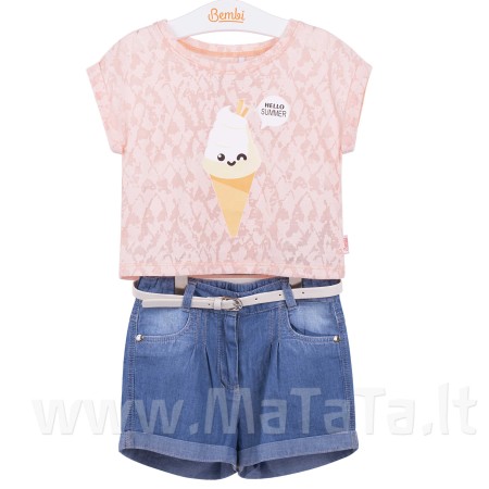 Džinsiniai šortai ir palaidinė