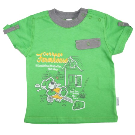 Marškinėliai "Šuniukas" (žalsva/pilka)