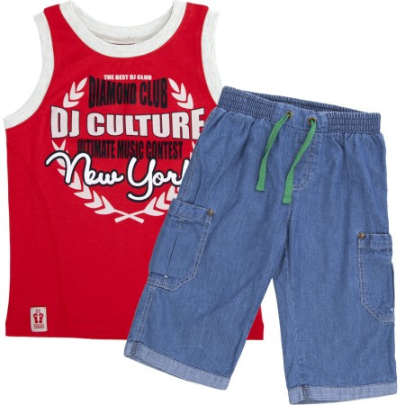 Plono džinso šortai ir marškinėliai 