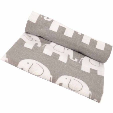 Flanelinis vystyklas 70*80 cm (pilki drambliukai)