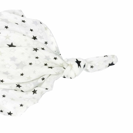 Muslino bambukinis vystyklas 60*60 cm (pilkos žvaigždės)