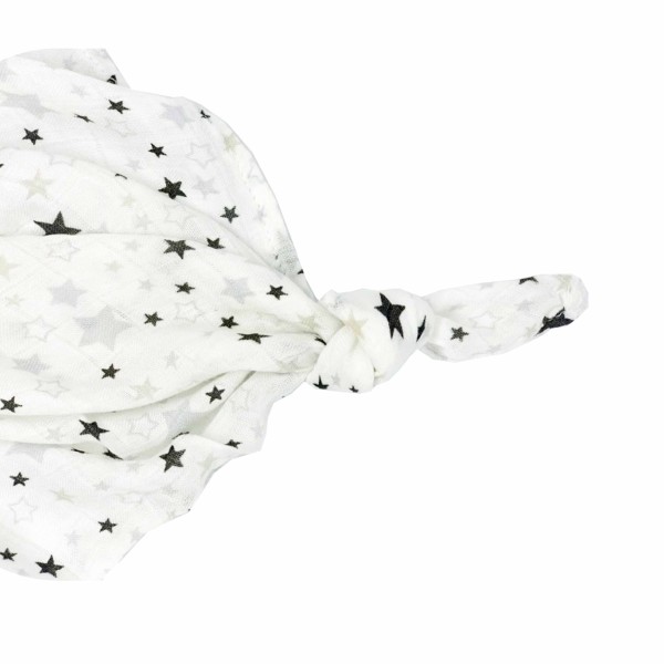 Muslino bambukinis vystyklas 60*60 cm (pilkos žvaigždės) Muslino bambukinis vystyklas 60*60 cm (pilkos žvaigždės)