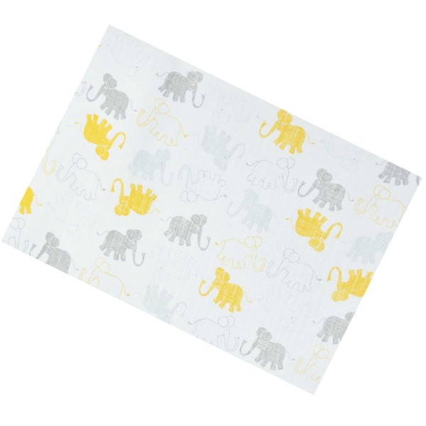 Marlinis (tetra) vystyklas 70*80 cm (geltoni drambliukai) Marlinis (tetra) vystyklas 70*80 cm (geltoni drambliukai)