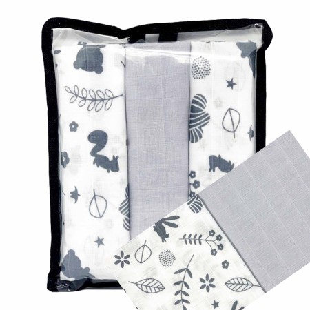 Muslino vystyklų komplektas 3 vnt. 60*80 cm 