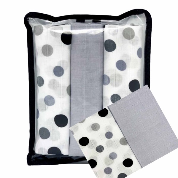 Muslino vystyklų komplektas 3 vnt. 60*80 cm Muslino vystyklų komplektas 3 vnt. 60*80 cm