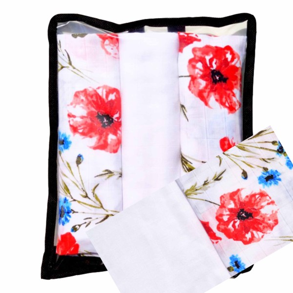 Muslino vystyklų komplektas 3 vnt. 60*80 cm Muslino vystyklų komplektas 3 vnt. 60*80 cm