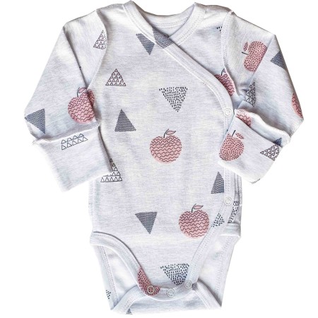 Smėlinukas naujagimiui išvirkščiom siūlėm Obuoliukai