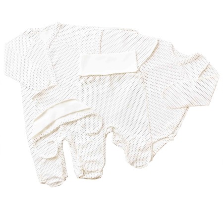 Naujagimio kraitelis išvirkščiom siūlėm "Rudi taškeliai"