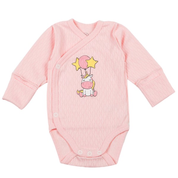 Smėlinukas naujagimiui išvirkščiom siūlėm "Vienaragis" Smėlinukas naujagimiui išvirkščiom siūlėm "Vienaragis"