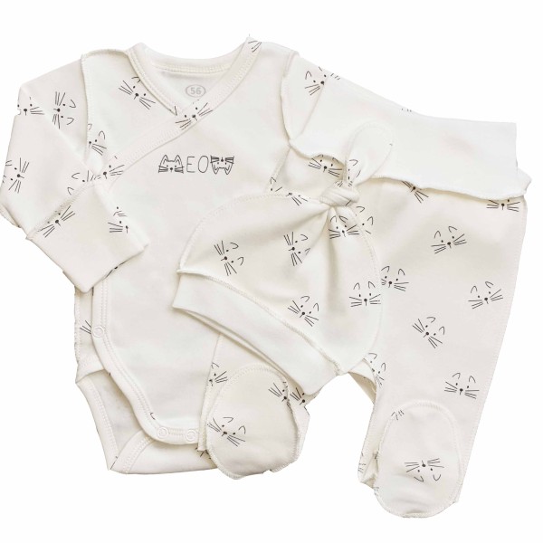 Naujagimio kraitelis išvirkščiom siūlėm 3 d. "Meow" Naujagimio kraitelis išvirkščiom siūlėm 3 d. "Meow"