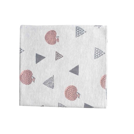 Trikotažinis vystyklas-paklodė 90*85 cm Obuoliukai