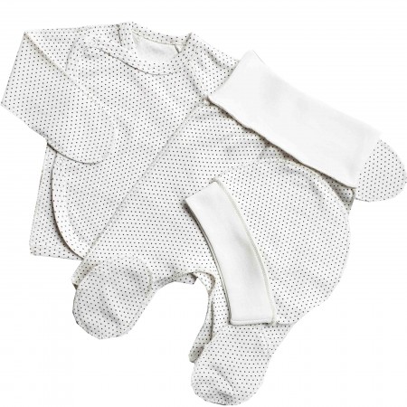 Naujagimio kraitelis išvirkščiom siūlėm 3 d. "Rudi taškiukai"