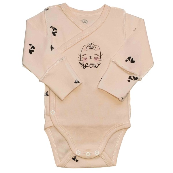 Smėlinukas naujagimiui išvirkščiom siūlėm Meow (persiko spl.) Smėlinukas naujagimiui išvirkščiom siūlėm Meow (persiko spl.)