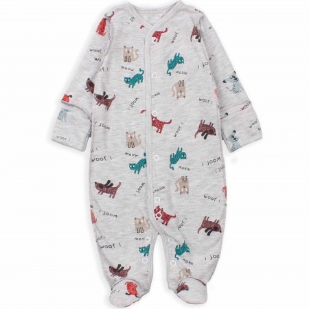 Flamingo išvirkščiomis siūlėmis kombinezonas "Woof"