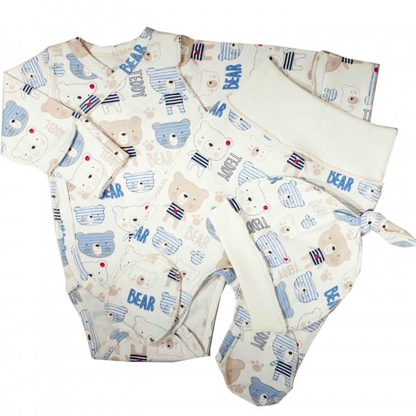 Naujagimio kraitelis išvirkščiom siūlėm 3 d. Bear-Teddy Naujagimio kraitelis išvirkščiom siūlėm 3 d. Bear-Teddy