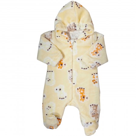 Pliušinis kombinezonas kūdikiams Zirafa (gelsvas)