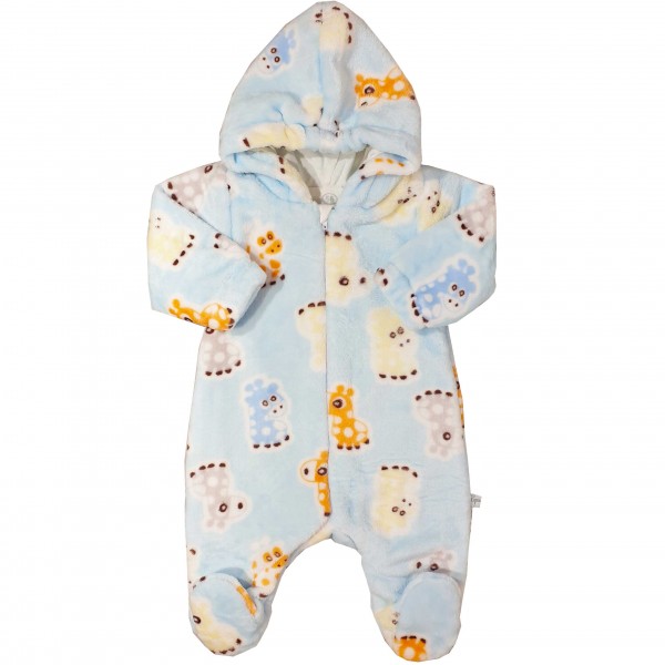 Pliušinis kombinezonas kūdikiams Zirafa (melsvas) Pliušinis kombinezonas kūdikiams Zirafa (melsvas)