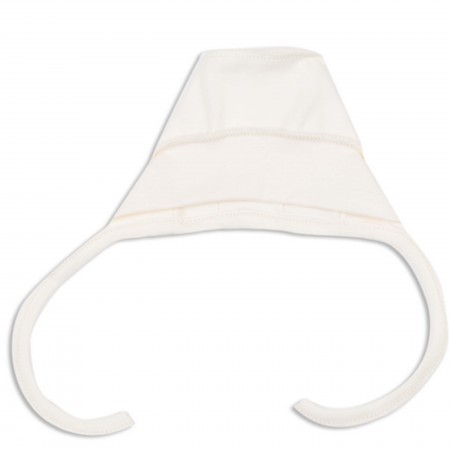 Šilta (su pūkeliu) kepurė kūdikiui (pieno spl.)