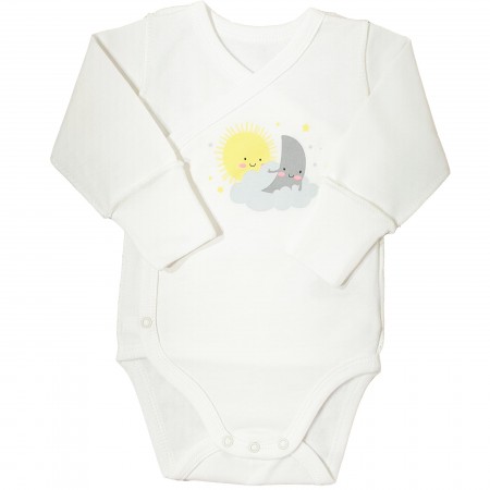 Šiltas (su pūkeliu) smėlinukas naujagimiui išvirkščiom siūlėm Hello World