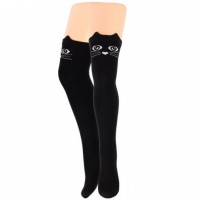 Vaikiškos kojinės virš kelių "Katytės" juodos