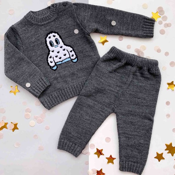 Megztas komplektas su vilna "Pingvinas" Megztas komplektas su vilna "Pingvinas"