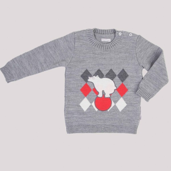 Megztukas su vilna "Meška" pilkas Megztukas su vilna "Meška" pilkas