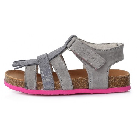 Pilkos atviru užkulniu basutės kamštiniu padu 31-36 d. AC0512AL