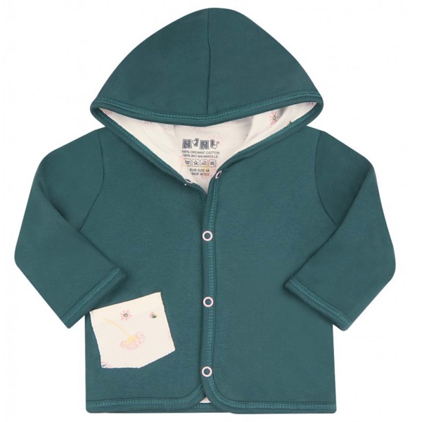 Nini organinės medvilnės švarkelis su gobtuvu My Little flower Nini organinės medvilnės švarkelis su gobtuvu My Little flower