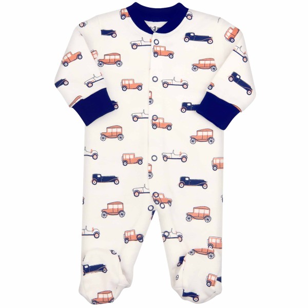 Nini organinės medvilnės šliaužtinukai-kombinezonas "Old car" Nini organinės medvilnės šliaužtinukai-kombinezonas "Old car"