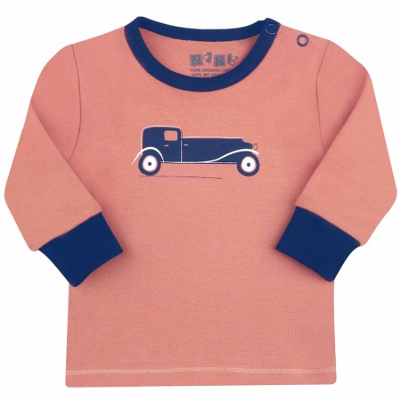Nini organinės medvilnės marškinėliai berniukui Old Car
