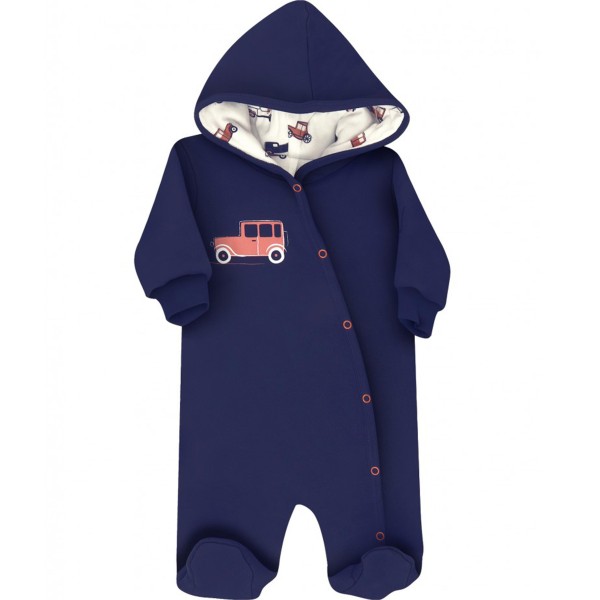 Nini organinės medvilnės šiltas kombinezonas "Old Car" Nini organinės medvilnės šiltas kombinezonas "Old Car"